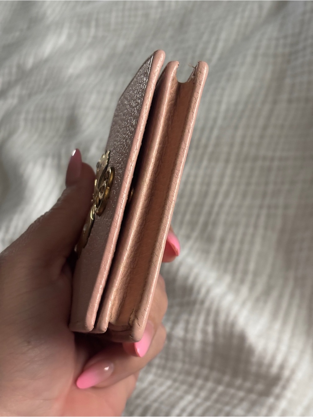 Gucci Pebbled Calfskin Butterfly Card Case Perfect Pink - Picture 13 of 15